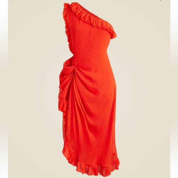 J. Crew Dresses & Skirts - J.‎ Crew Collection One Shoulder Dress Crinkle Chiffon Womens 0 NEW Lined Formal